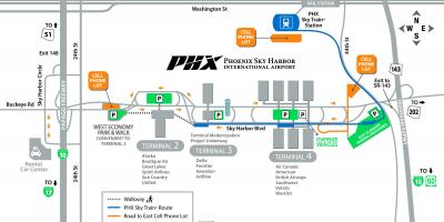 Phoenix międzynarodowego lotniska mapie