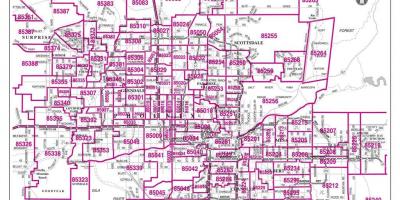 Miasto Phoenix ZIP kod na mapie