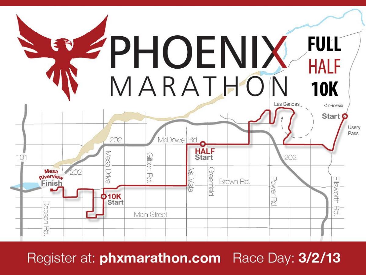 mapa Phoenix marathon