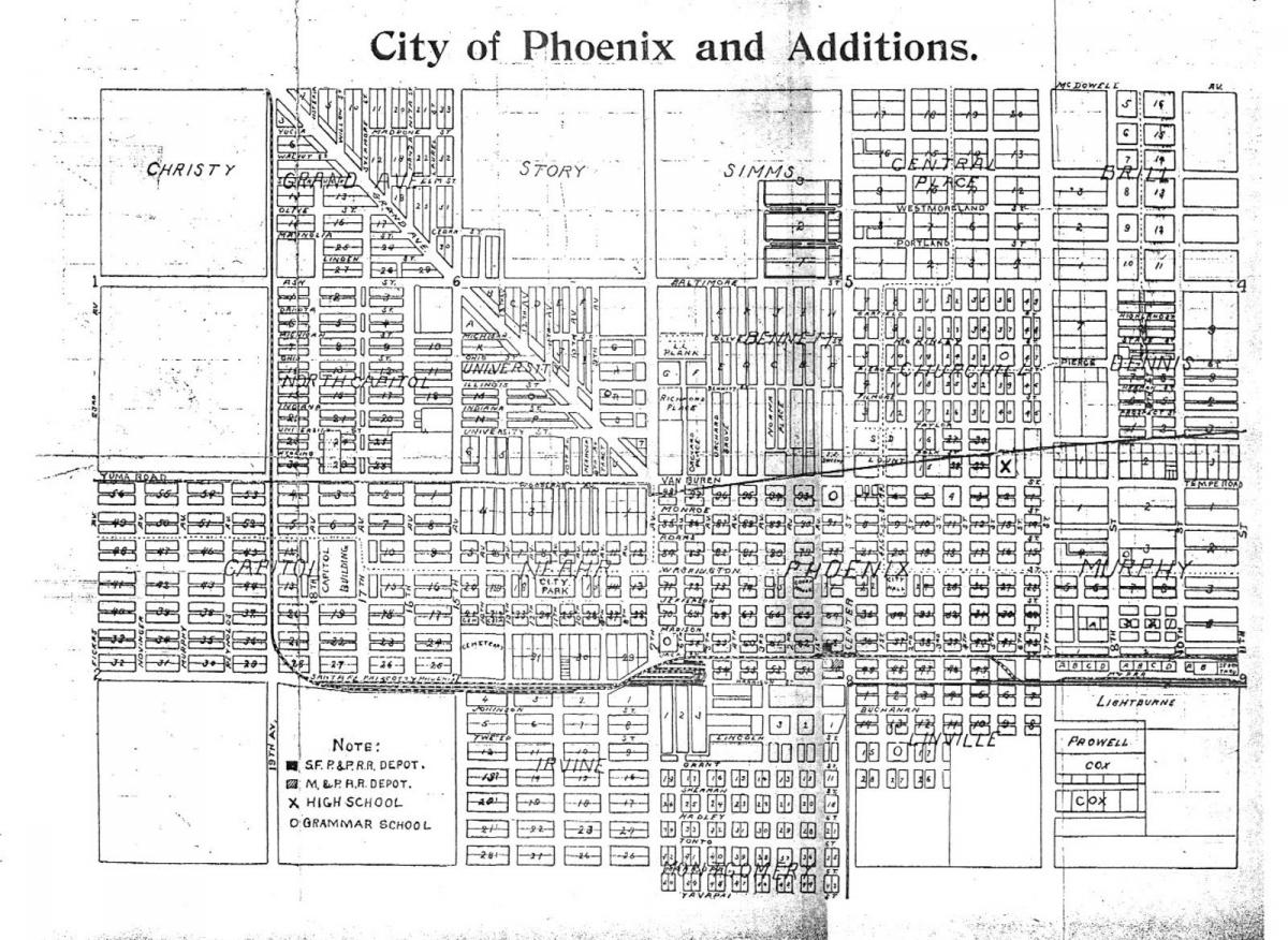 mapa metra Phoenix