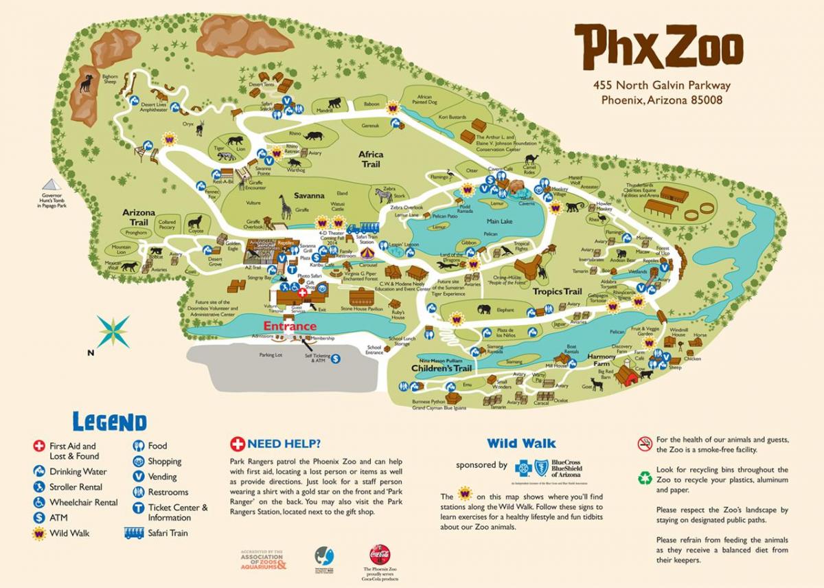 mapa zoo w Phoenix