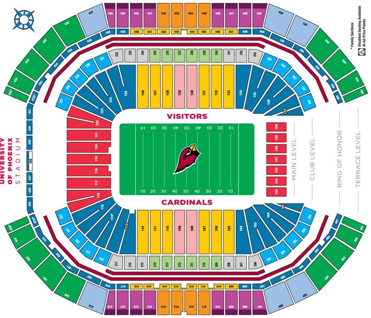 Arizona Кардиналс stadion mapie