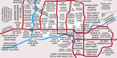 Mapa przedmieściach Phoenix